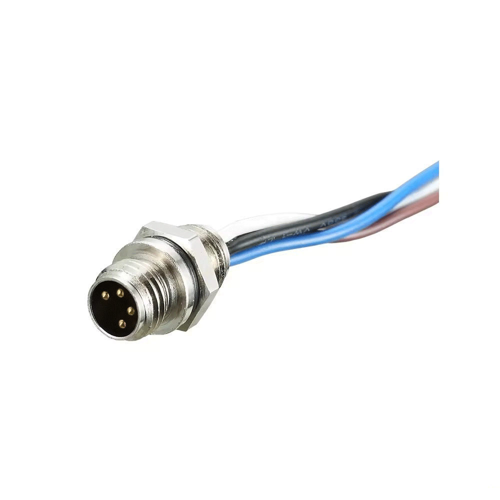 M12 shielded braided wire connector