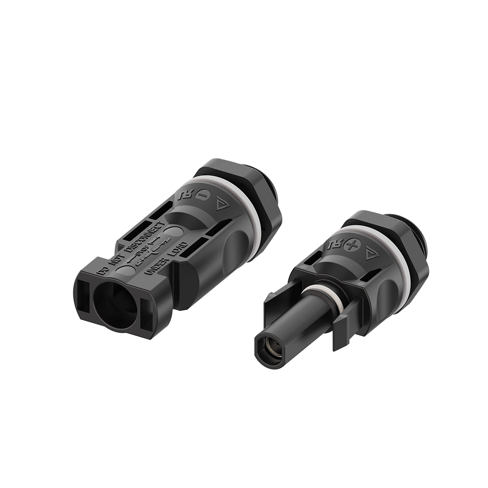 Male and female connectors for solar photovoltaic systems